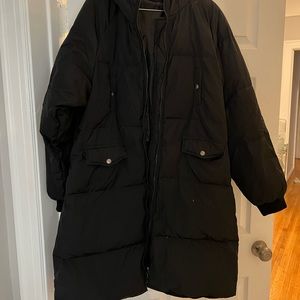Long Puffy coat with hood